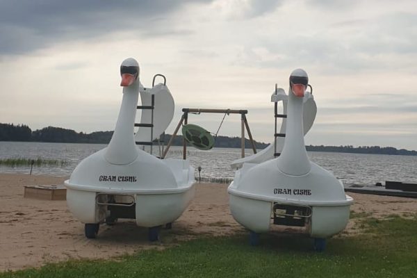 Kalna Raskumi, Гостевой дом, Вецпиебалга, озеро Алаукста | Водный велосипед Лебедь с водной горкой