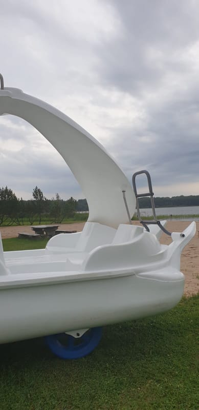 Kalna Raskumi, Viesu nams, Vecpiebalga, Alauksta ezers | Swan water bike with water slide