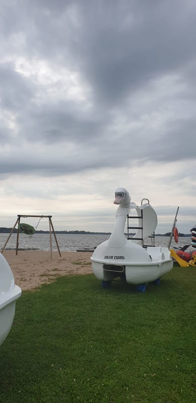 Kalna Raskumi, Viesu nams, Vecpiebalga, Alauksta ezers | Swan water bike with water slide